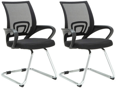 Set van 2 bezoekersstoelen Aeruke, Zwart