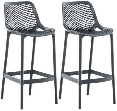 2-delige set barkruk Iar, Grijs