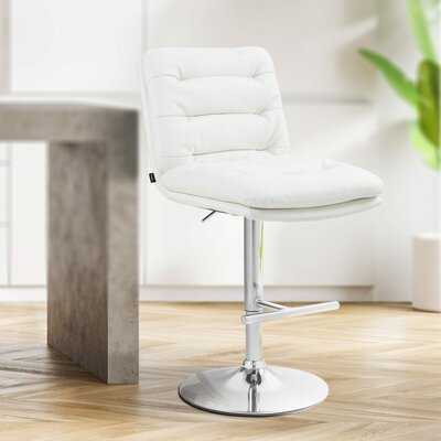 Barstoel Dimir Kunstleer chroom, Wit