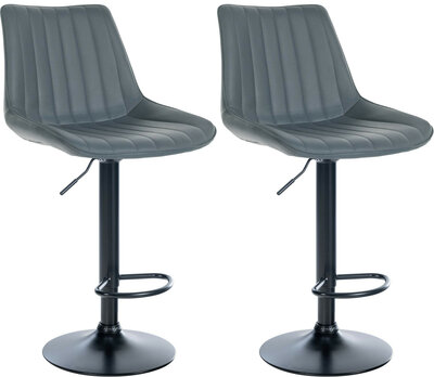 Set van 2 barkrukken Tino kunstleer zwart, Grijs