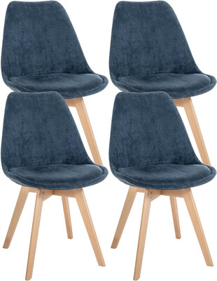 4-delige set stoel Loneras Cird, Blauw