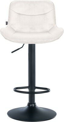 Barkruk Venoro Fluweel zwart, Creme