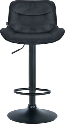 Barkruk Venoro Fluweel zwart, Zwart