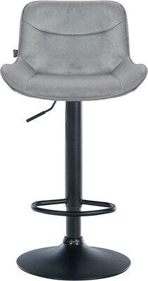 Barkruk Venoro Fluweel zwart, Grijs