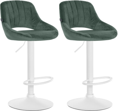 2-delige set barkrukken Melit fluweel W, Groen
