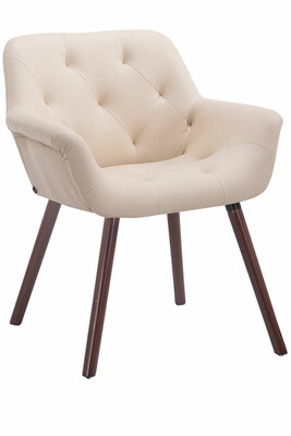 Bezoekersstoel Cissady walnoot, Creme