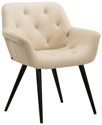 Eetkamerstoel Longfard Kunstleer, Creme