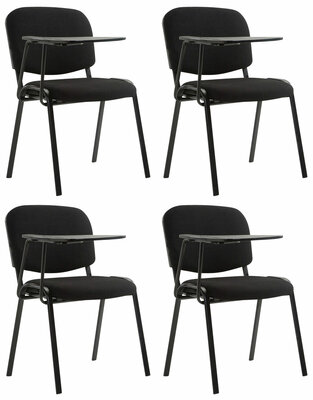 4-delige set stoelen Kin met klaptafel stof, Zwart