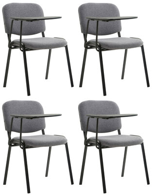 4-delige set stoelen Kin met inklapbare tafel stof, Grijs