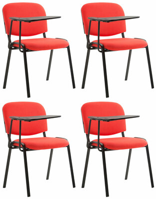 4-delige set stoelen Kin met inklapbare tafel stof, Rood