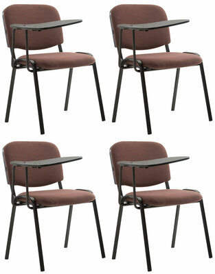 4-delige set stoelen Kin met klaptafel stof, Bruin