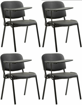 4-delige set stoelen Kin met inklapbare tafel kunstleer, Zwart