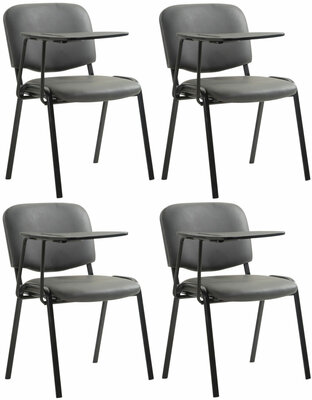 4-delige set stoelen Kin met inklapbare kunstlederen tafel, Grijs