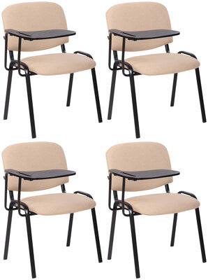 4-delige set stoelen Kin met inklapbare tafel stof, Creme