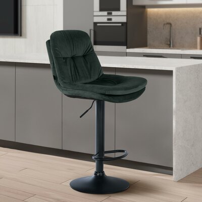Barkruk Leural Fluweel zwart, Groen