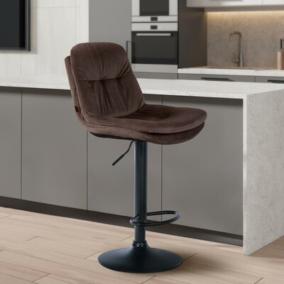 Barkruk Leural Fluweel zwart, Bruin