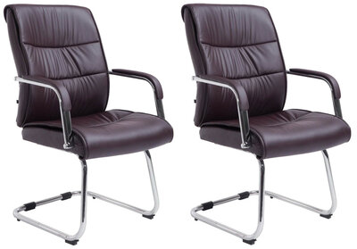 2-delige set bezoekersstoelen Seevirt, Bruin