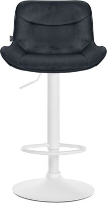 Barkruk Venoro Fluweel wit, Zwart