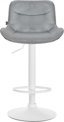 Barkruk Venoro fluweel wit, Grijs