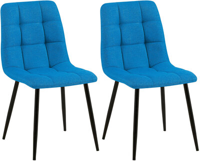 2-delige set eetkamerstoel Teldi stof, Blauw