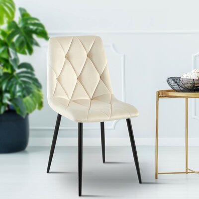 Eetkamerstoel Cloirtan Fluweel, Creme