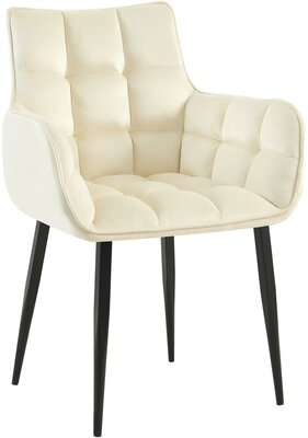 Stoel Tarani Fluweel, Creme