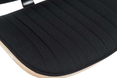 2-delige set barkruk Clowsan stof chroom, Zwart