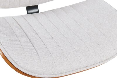 2-delige set barkruk Clowsan stof zwart, Creme