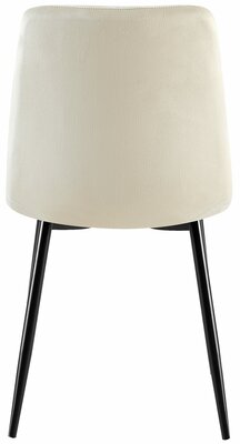 2-delige set eetkamerstoel Cloirtan fluweel, Creme