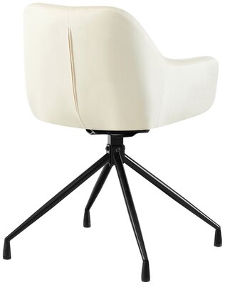 2-delige set eetkamerstoel Wilba fluweel, Creme