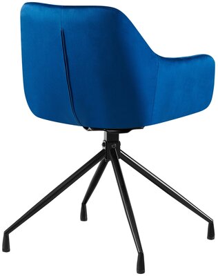 2-delige set eetkamerstoel Wilba fluweel, Blauw