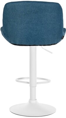 2-delige set barkrukken Silin Wit Stof, Blauw