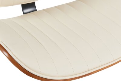 2-delige set barkruk Clowsan kunstleer chroom, Creme