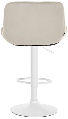 2-delige set barkrukken Silin Wit Fluweel, Creme