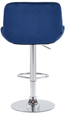 2-delige set barkrukken Silin Chroom Fluweel, Blauw
