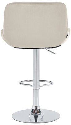 2-delige set barkrukken Silin Chroom Fluweel, Creme