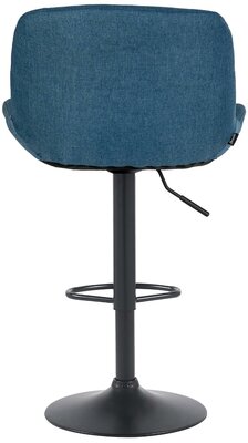 2-delige set barkrukken Silin Zwart Stof, Blauw