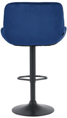 2-delige set barkrukken Silin Zwart Fluweel, Blauw