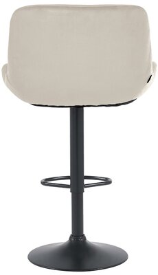 2-delige set barkrukken Silin Zwart Fluweel, Creme