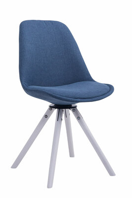 Bezoekersstoel Treyos Draaibaar Wit Stof Rond, Blauw