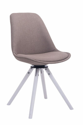 Bezoekersstoel Treyos Draaibaar Wit Stof Rond, Taupe