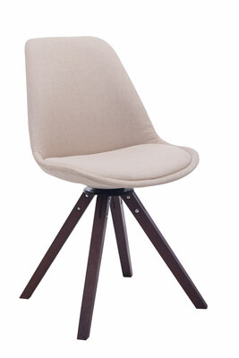 Bezoekersstoel Treyos Draaibaar Walnoot Stof Square, Creme