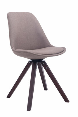 Bezoekersstoel Treyos Draaibaar Walnoot Stof Square, Taupe
