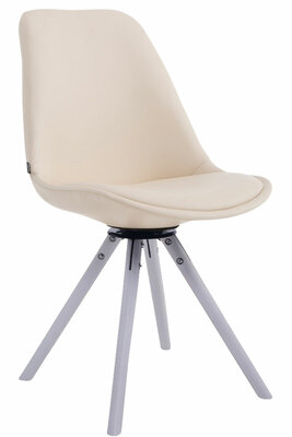 Bezoekersstoel Cilaas Draaibaar Wit Rond, Creme