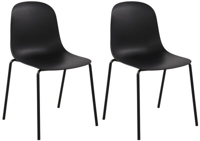 2-delige set stoel Hirdan, Zwart