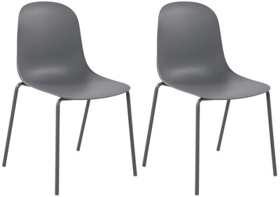 2-delige set stoel Hirdan, Grijs