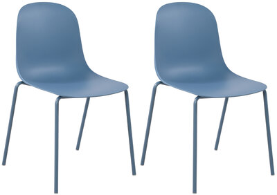 2-delige set stoel Hirdan, Blauw