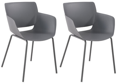 2-delige set stoel Ilpini, Grijs