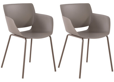 2-delige set stoel Ilpini, Taupe
