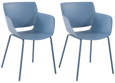 2-delige set stoel Ilpini, Blauw